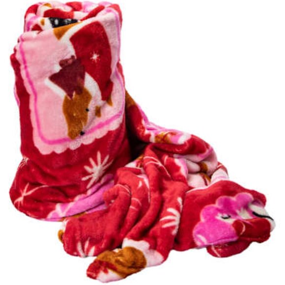 Christmas Themed Dog Throw Plush Blanket 50 in x 60 in Brand new in Package - Picture 1 of 4